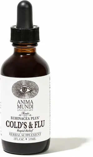 Anima Mundi Apothecary Tónico para el resfriado y la gripe - Gotas de apoyo inmunológico con equinácea, ajo, raíz de cúrcuma y jengibre fresco,