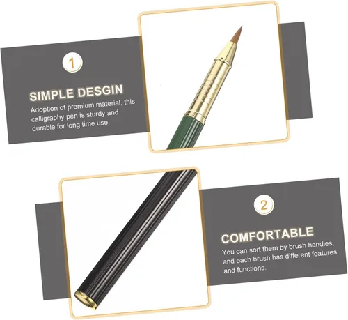 Miniatura 5 de STOBOK Juego de pinceles de caligrafía, bolígrafos de tinta portátiles para caligrafía china, acuarela, pintura, dibujo, escritura con 2 bolígrafos