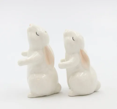 Miniatura 4 de Cosmos Gifts 21011 Hugging Rabbits Salero y pimentero Blanco