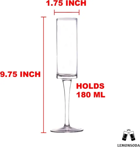 Miniatura 5 de LEMONSODA Copas de champán de vidrio (6 oz/6.1 fl oz) (juego de 4)