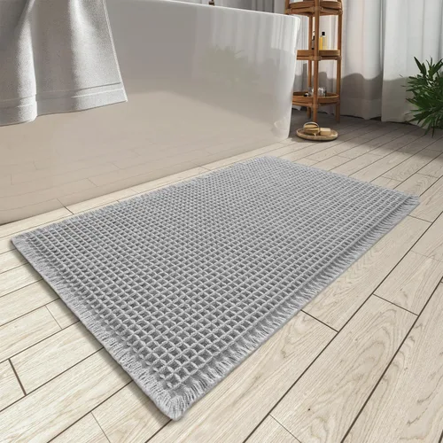 Miniatura 17 de AMOAMI Tapete de baño mejorado con diseño de gofre, súper absorbente, antideslizante, para suelo de baño, lavable a máquina, con borlas, tapetes