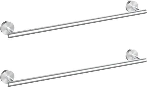 Cilee Toallero de baño de níquel cepillado, 2 toalleros dobles de 16 pulgadas, toallero de baño para baño, soporte para toallas de baño, montaje en