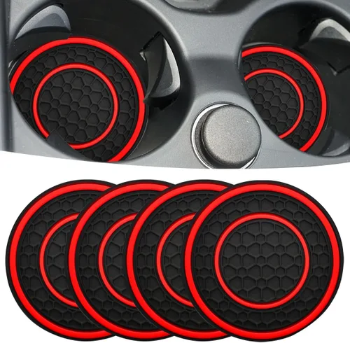 Miniatura 8 de Posavasos para automóvil, universales, impermeables, antideslizantes, portavasos a prueba de filtraciones, accesorios para el interior del Negro
