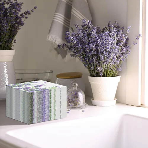 Miniatura 7 de Geyoga 200 servilletas de lavanda de 2 capas de flores de lavanda moradas, toallas de mano desechables, servilletas de papel decorativas para baño