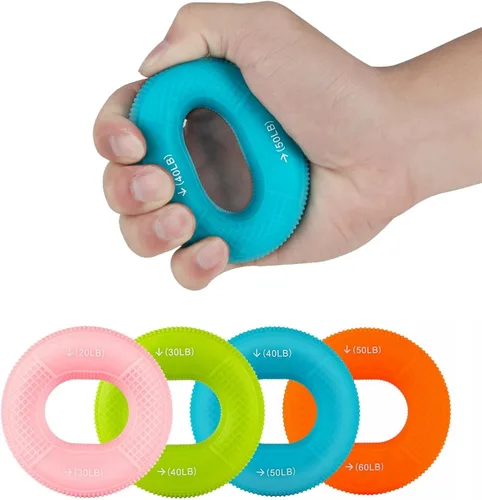 Entrenador de fuerza de agarre, anillo fortalecedor de agarre de mano de silicona, entrenamiento de agarre de dedo, anillos de agarre de doble