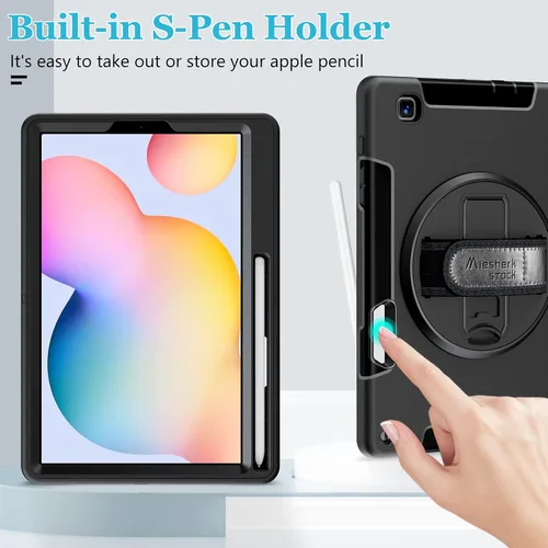 Miniatura 7 de Funda para Galaxy Tab S6 Lite de 10.4 pulgadas 2024/2022/2020: funda de TPU de grado militar a prueba de golpes con protector de pantalla - soporte