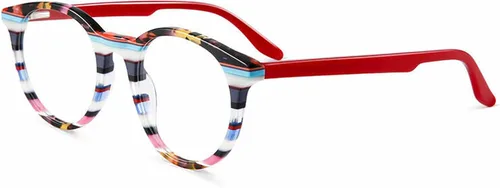 Gafas de lectura de ojo de gato: gafas de luz azul para mujer, con bloqueo de luz azul, anti fatiga ocular, gafas coloridas a rayas ligeras y