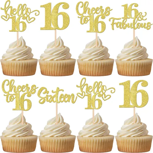 Miniatura 50 de 30 piezas de adornos para cupcakes de 12 cumpleaños feliz, brillantes doce, hola 12, felicitaciones a 12 años, adornos para cupcakes, 12