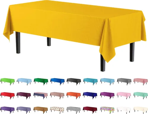 Miniatura 48 de Party Solids Paquete de 4 manteles de plástico color azul aguamarina, 54 x 108 pulgadas, mantel desechable para fiestas y pícnics