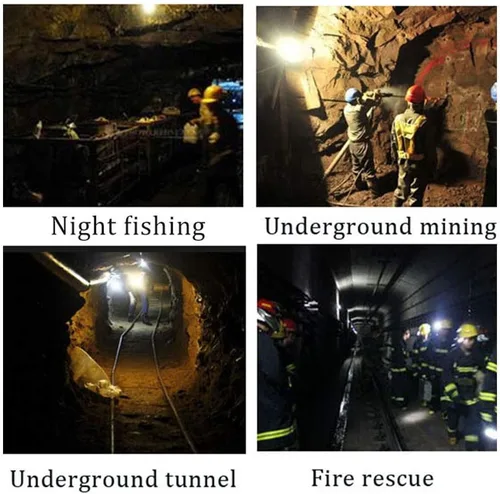 Miniatura 3 de Linterna frontal LED recargable, resistente al agua y a prueba de explosiones para casco duro, luz de cabeza de minero de carbón subterráneo súper