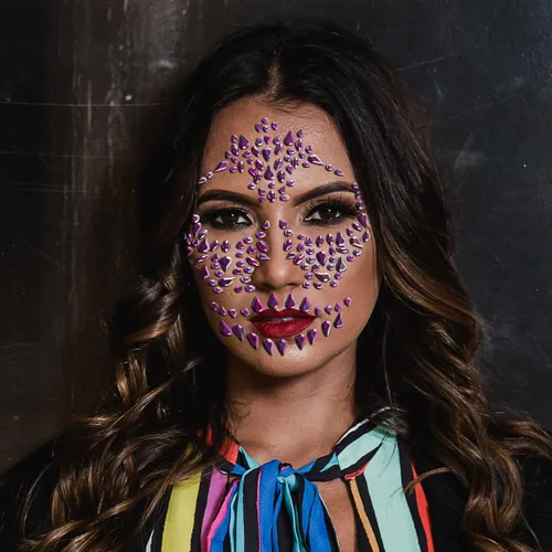 Miniatura 8 de Gemas faciales de esqueleto, joyas del Día de los Muertos, calavera con purpurina para maquillaje, gemas faciales de Halloween, calcomanías