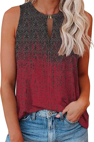 Miniatura 2 de Soesdemo Camiseta sin mangas para mujer, cuello en V, sin mangas, para verano, casual, holgada, para negocios, bonita, floral, básica