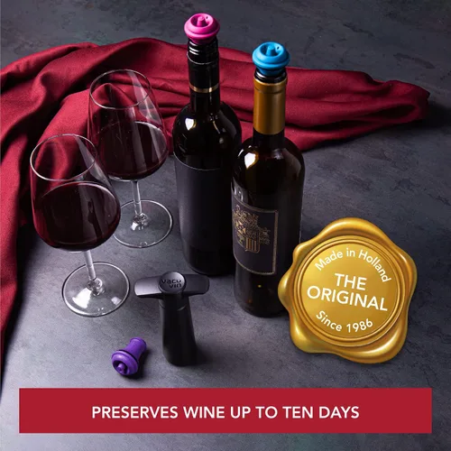 Miniatura 47 de Tapones para vino Vacu Vin, cierre al vacío, lote de 2, color gris, Set de 4, Gris
