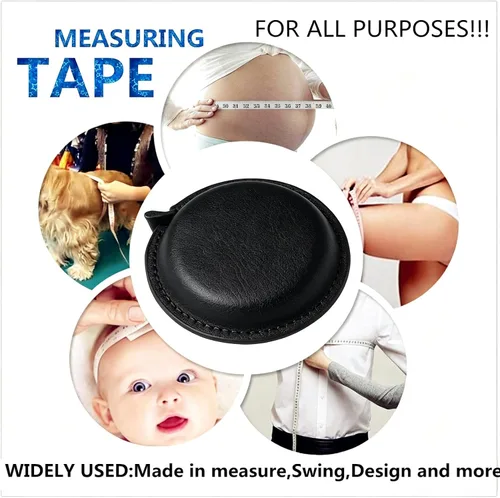 Miniatura 6 de Cinta métrica de cuerpo para coser a medida de tela, cinta métrica para mediciones médicas corporales, 60 pulgadas/4.9 ft, regla retráctil de doble