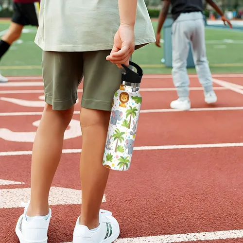 Miniatura 5 de Kids Water Bottle for School Leakproof Sports Water Bottle for Kids for Boys Girls 20oz, BPA-Free, Cute Cartoon Animals Lions