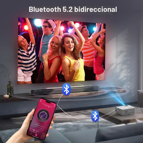 Miniatura 4 de 【Licencia oficial de Netflix】Mini proyector inteligente PANSEBA con 1080P HD, WiFi 5G y Bluetooth de 2 vías, proyector de películas portátil al aire