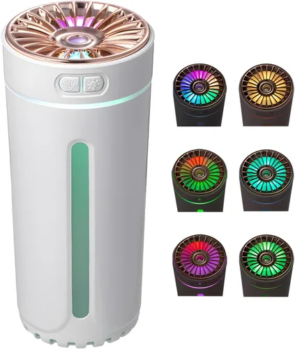 Miniatura 7 de Humidificador difusor de coche con difusor de aceite esencial, mini humidificador de aire portátil silencioso USB con luz LED, ambientador de Negro
