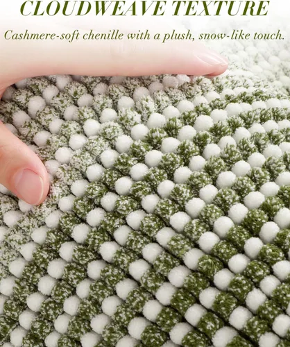 Miniatura 2 de BSICPRO Tapetes de baño de felpilla, 20 x 32 pulgadas, antideslizantes, absorbentes, suaves, peludos, para baño, lavables a máquina (salvia)
