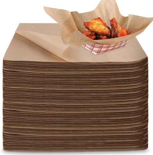 Stock Your Home Envoltorios de delicatessen a prueba de grasa de 12 x 12 pulgadas (paquete de 500) – Hojas de papel de cera natural precortadas –