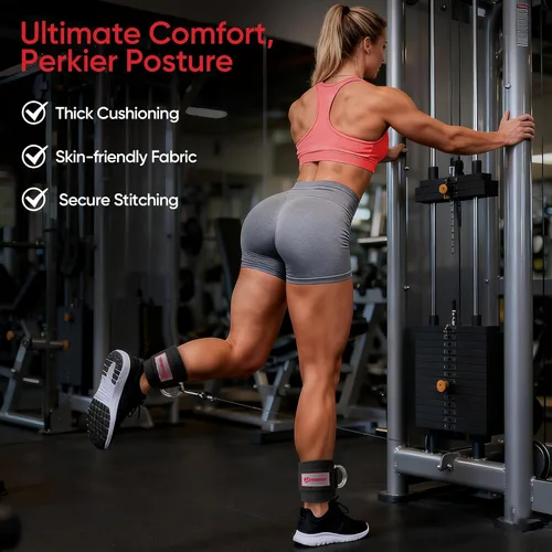 Miniatura 3 de FitBeast Ankle Straps for Cable Machines Women, Ankle Strap Set - Glute Kickback Ankle Strap & Gym Handles, Gym Ankle Straps for Resistance Bands