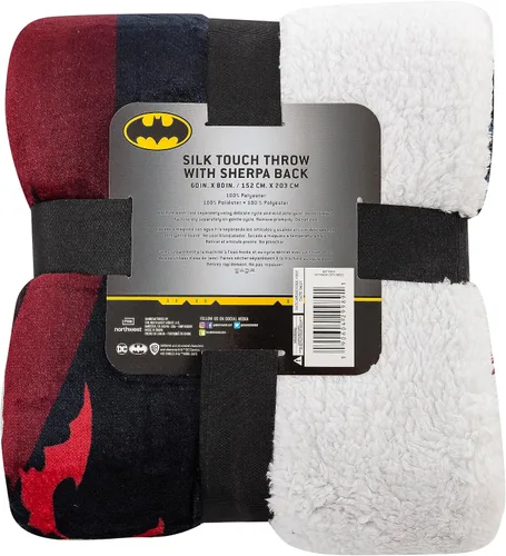 Miniatura 4 de Northwest DC - Manta Sherpa de Batman Silk Touch, 60 x 80 pulgadas, Gotham City Hero Héroe de la ciudad de Go