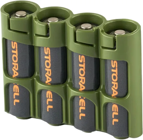 Soporte para 12 baterías Storacell, AA Powerpax, color amarillo.