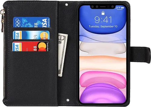 Miniatura 6 de Funda para iPhone 11 para mujer, funda para iPhone 11 con soporte para tarjetas, funda cruzada con tarjeteros y ranuras para tarjetas de crédito