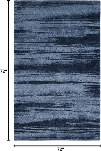 Miniatura 2 de SAFAVIEH Retro Collection - Alfombra cuadrada de 6 pies, azul claro y azul, diseño abstracto moderno, no desprende pelusa y de fácil cuidado, ideal
