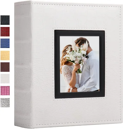 Miniatura 16 de Vienrose Álbum de fotos para 200 fotos de 4 x 6 pulgadas, cubierta de piel, libro de fotos de gran capacidad para bodas, bebés y vacaciones