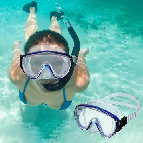 Miniatura 5 de 4 Pcs Adult Swim Goggles Swimming Goggles with 4 Pair Earplugs Anti Fog Snorkel Mask Clear View Tempered Glass Scuba Mask Waterproof Diving Mask