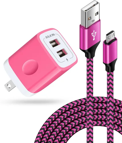Miniatura 9 de AILKIN Cargadores de iPhone, [certificado Apple MFI] Cable Lightning trenzado de 6 pies de largo + cargador de pared USB, cable de alimentación