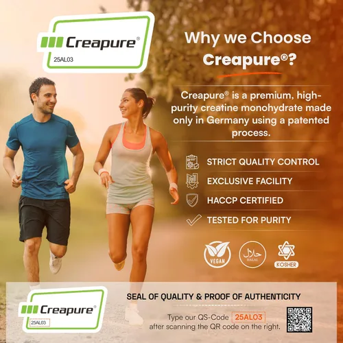 Miniatura 7 de Creapure - Monohidrato de creatina en polvo, 60 porciones, sin sabor, creatina certificada NSF para crecimiento muscular, fuerza y recuperación