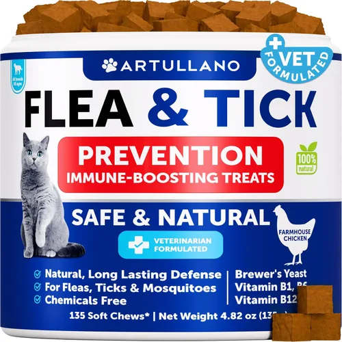 Miniatura 6 de Prevención de pulgas y garrapatas masticables para perros – Control natural del tratamiento de pulgas – Suplemento para perros grandes y pequeños