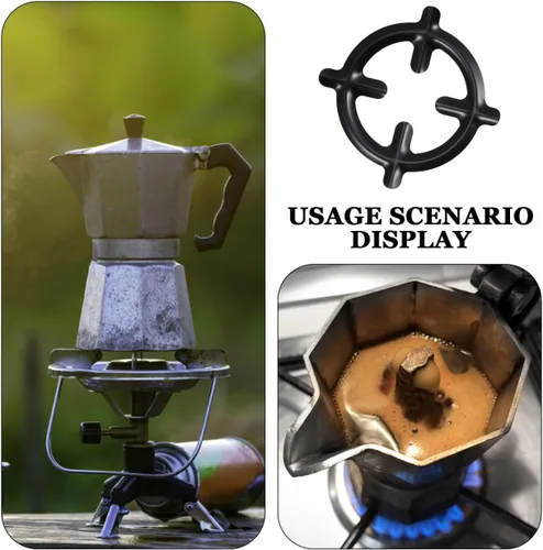 Miniatura 7 de Kichvoe Soportes para estufas de gas de 6.22 pulgadas de hierro fundido para ollas pequeñas y cafeteras, accesorios de cocina, paquete de 2 estantes