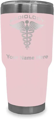 Miniatura 24 de LaserGram Vaso aislado al vacío de 20 onzas, radiología, grabado personalizado incluido (azul claro)