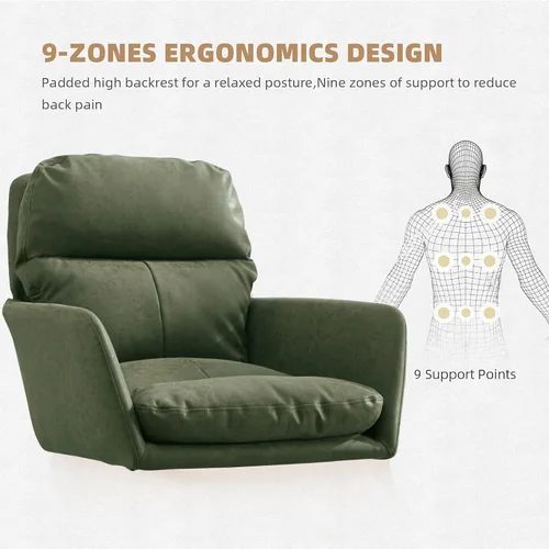 Miniatura 5 de YISHENG Silla de escritorio de piel sintética para oficina en casa, silla giratoria ajustable para computadora con ruedas y brazos, cómoda silla
