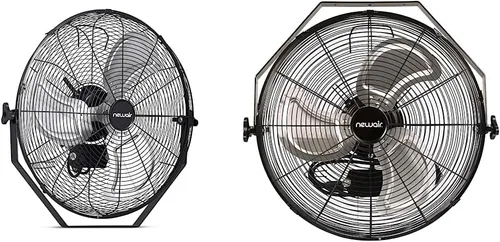 NewAir Ventilador de pared de alta velocidad para exteriores de 18 pulgadas con 3 velocidades de ventilador y cabezal de inclinación ajustable y