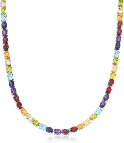 Miniatura 10 de Ross-Simons Gemstone Tennis Necklace in Sterling Silver
