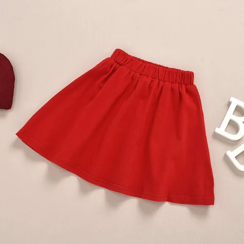 Miniatura 4 de KAGAYD Vestido para niñas pequeñas, vestido de princesa de manga larga, estampado de corazón, sin botones, color liso, faldas de San Valentín