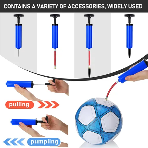 Miniatura 3 de Jerify Kit de bomba de bola de 8 pulgadas, bomba de aire portátil de pelota deportiva para fútbol con manguera de extensión de aguja, inflador