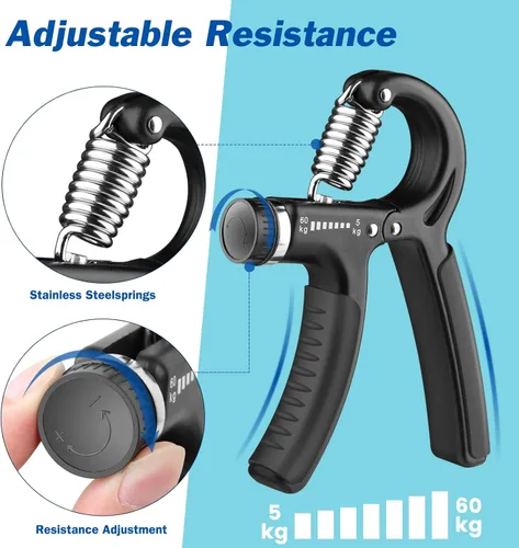 Miniatura 8 de AIXPI Grip Strength Trainer, Hand Grip Exerciser Strengthener with Adjustable Resistance 11-132 Lbs (5-60kg), Forearm Strengthener, Hand Exerciser