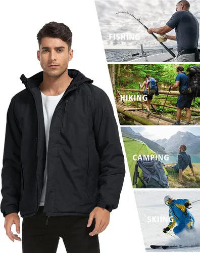 Miniatura 6 de Chaqueta de esquí de invierno para hombre, chaqueta de lluvia impermeable a prueba de viento