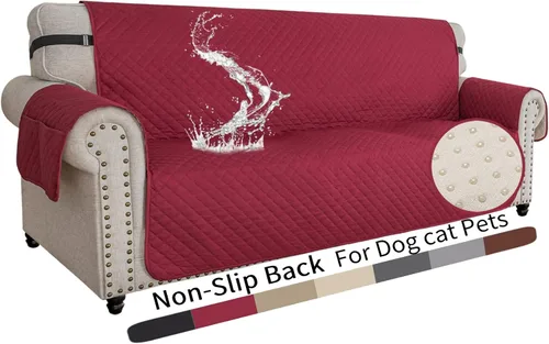 Miniatura 9 de XINEAGE Funda para Loveseat Reclinable Resistente al Agua, Fundas para Loveseat Reclinable de 2 Asientos con Bolsillos, Funda Protectora para Café