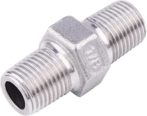 Miniatura 3 de Pezón hexagonal macho de 1/8 pulgadas NPT – Acero inoxidable 304 roscado para kit de preparación, aplicación de tubería casera (paquete de 5)