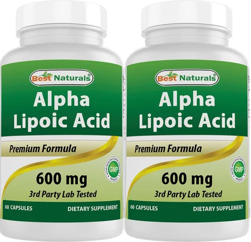 Best Naturals Ácido alfa lipoico 600 mg 60 cápsulas – ALA Potente antioxidante (60 unidades (paquete de 2))