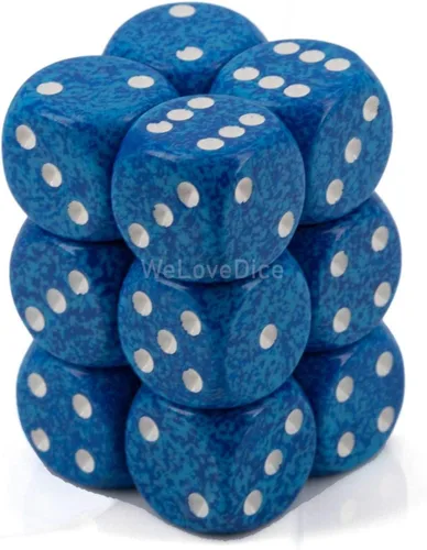 Chessex DND - Juego de dados poliédricos de plástico con agua moteada de 0.63 pulgadas, Dungeons and Dragons, incluye 12 dados – D6 (CHX25706)
