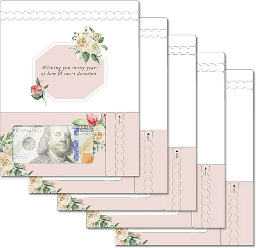 Miniatura 92 de Tarjeta de boda, con dos aperturas de tira para desgarrar, con ventana de plástico transparente que deja ver dinero, cheques o tarjetas de regalo