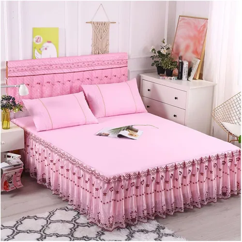 Miniatura 20 de OTBK Falda de cama individual blanca con volantes y borlas, estilo bohemio, falda de cama con encaje, volantes, floral, Shabby Chic juegos de ropa