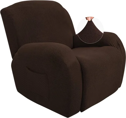 Miniatura 14 de JIVINER Fundas súper elásticas para sillas reclinables, de elastano, suave, con bolsillos, protector de muebles reclinables