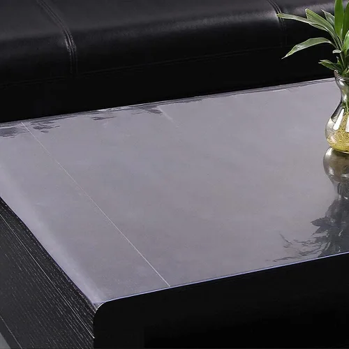 Miniatura 4 de Mantel protector de mesa transparente para comedor (plástico, rectangular, 0.039 in de grosor, PVC, 15.7 x 24.0 in)